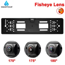 

European Car Number License Plate Frame Rear View Camera Fisheye Night Vision Reverse Backup Parking RearView Cam Auto Accessory