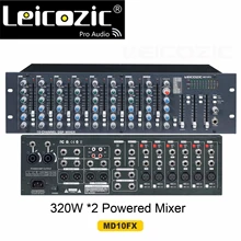 Leicozic профессиональный микшер 320 Вт x2@ 4 Ом 10-канальный усилитель смесители MD10FX аудио микшер монтируемый в стойку 16 DSP процессор эффектов
