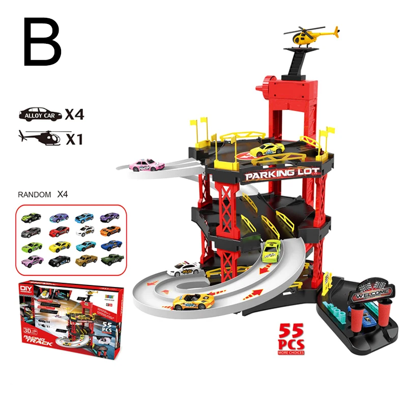 Автомобиль игрушки большая парковка гараж Playset вертолет образование для детей M09