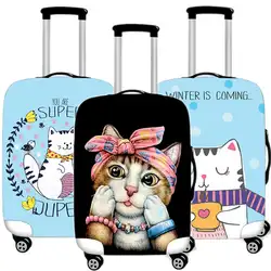 Kawaii животный эластичный чемодан защитный чехол милый кот дорожные чемоданы пылезащитный чехол Аксессуары Organizadore 18-32 Inche