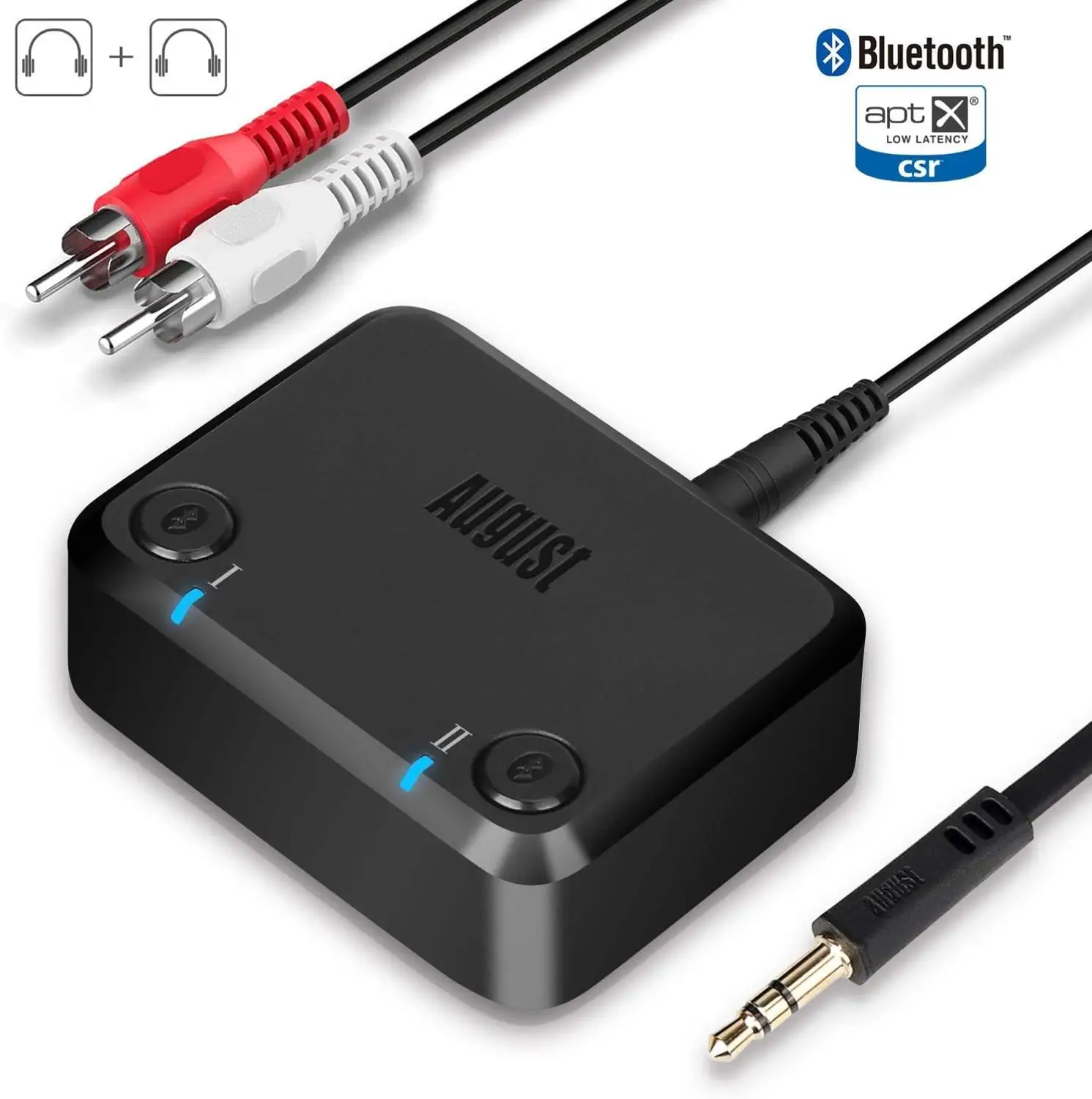Bluetooth передатчик August MR270 aptX HD с низкой задержкой v5.0 две пары беспроводных