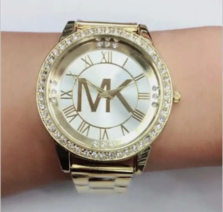 Новое поступление женские мужские часы из нержавеющей стали Изысканные часы женские роскошные повседневные кварцевые часы со стразами Mujer