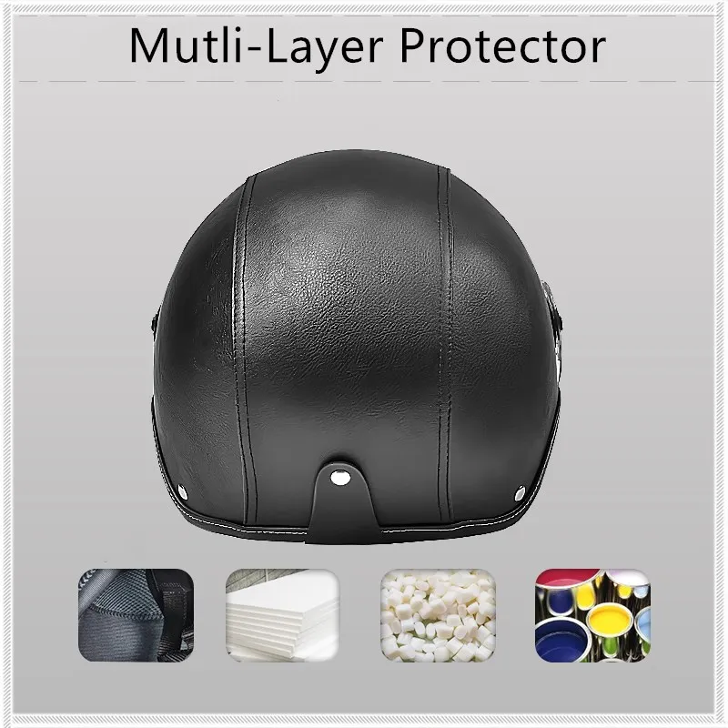 Casque Moto Vintage And Safety Scooter Bicycle Engine Casco Vintage Electric Motorbike Retro Safety Helmet Windshield Motorcycle
