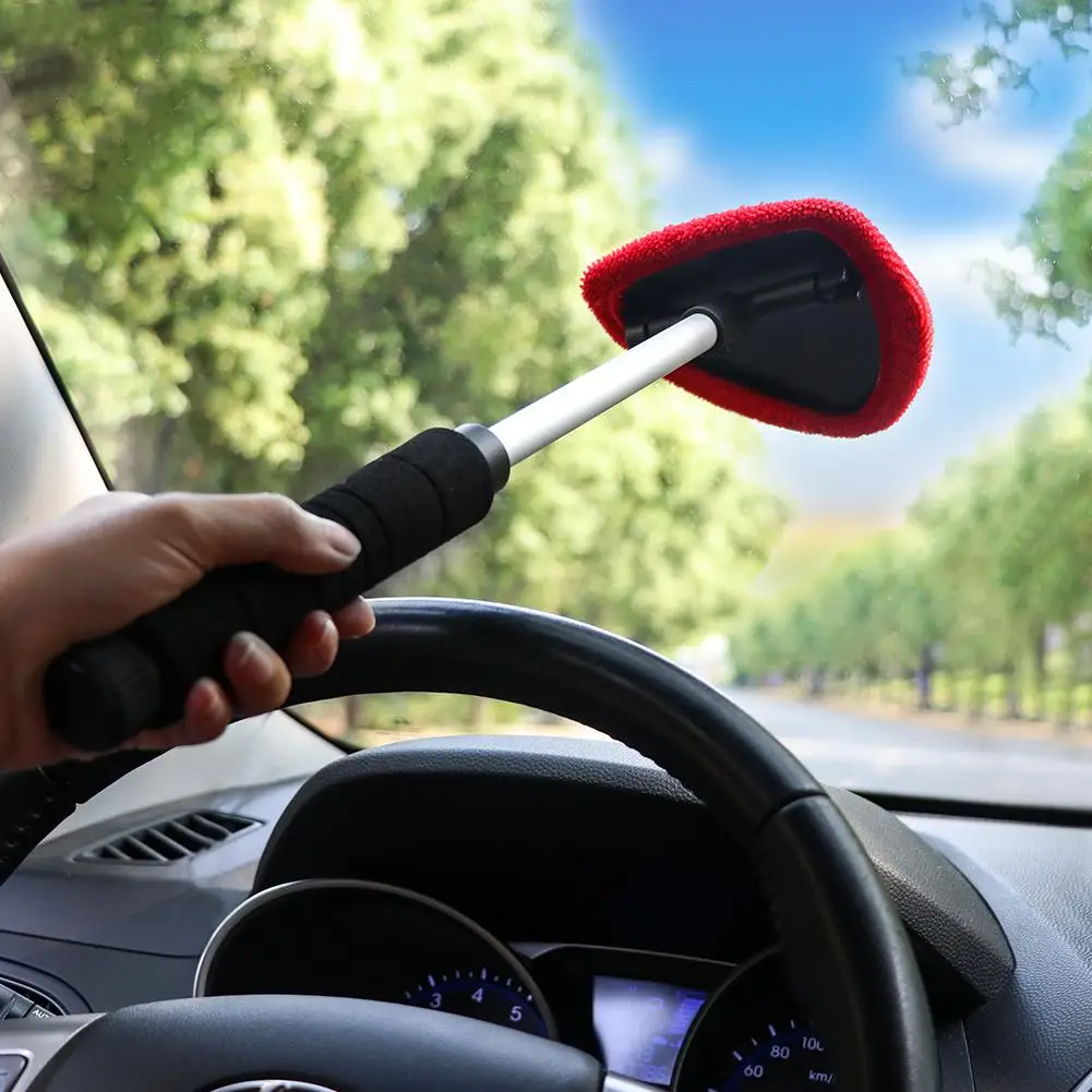 Window Cleaner Brush Kit Tools Car Auto Windshield Clean Wiper Micro Fiber Cleaner Telescoping Rod Glass Window Purifying Brush 5