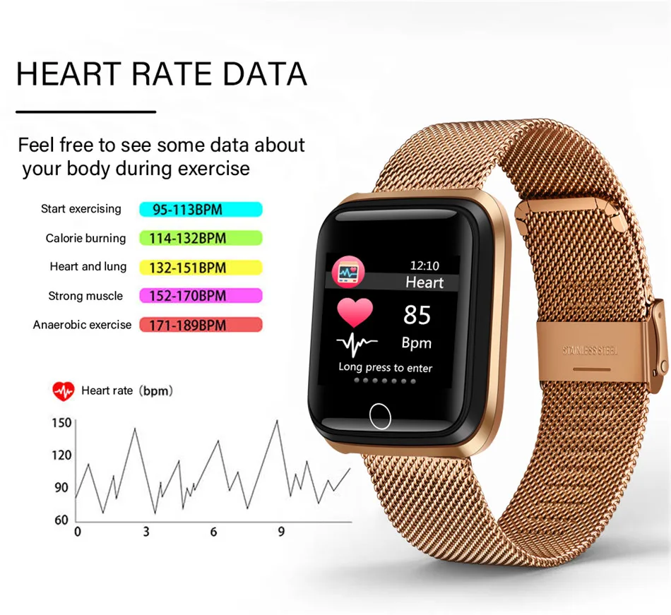 LIGE новые умные часы для мужчин и женщин, мониторинг сердечного ритма, кровяного давления, фитнес-трекер, умные часы, спортивные умные наручные часы+ коробка