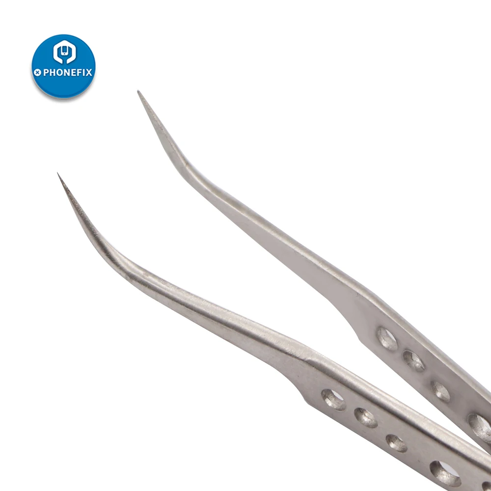Description Picture 4 of itemElectronics Industrial Tweezers Stainless Steel Precision Curved Head Tweezer Makeup Eyelash Extension Phone Repair Hand Tool