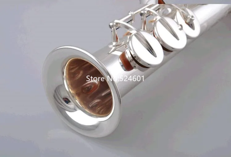 Hot Selling MARGEWATE Straight Soprano S-902 B Flat Saxophone Brass Silver Plated Instruments Music With Mouthpiece Case