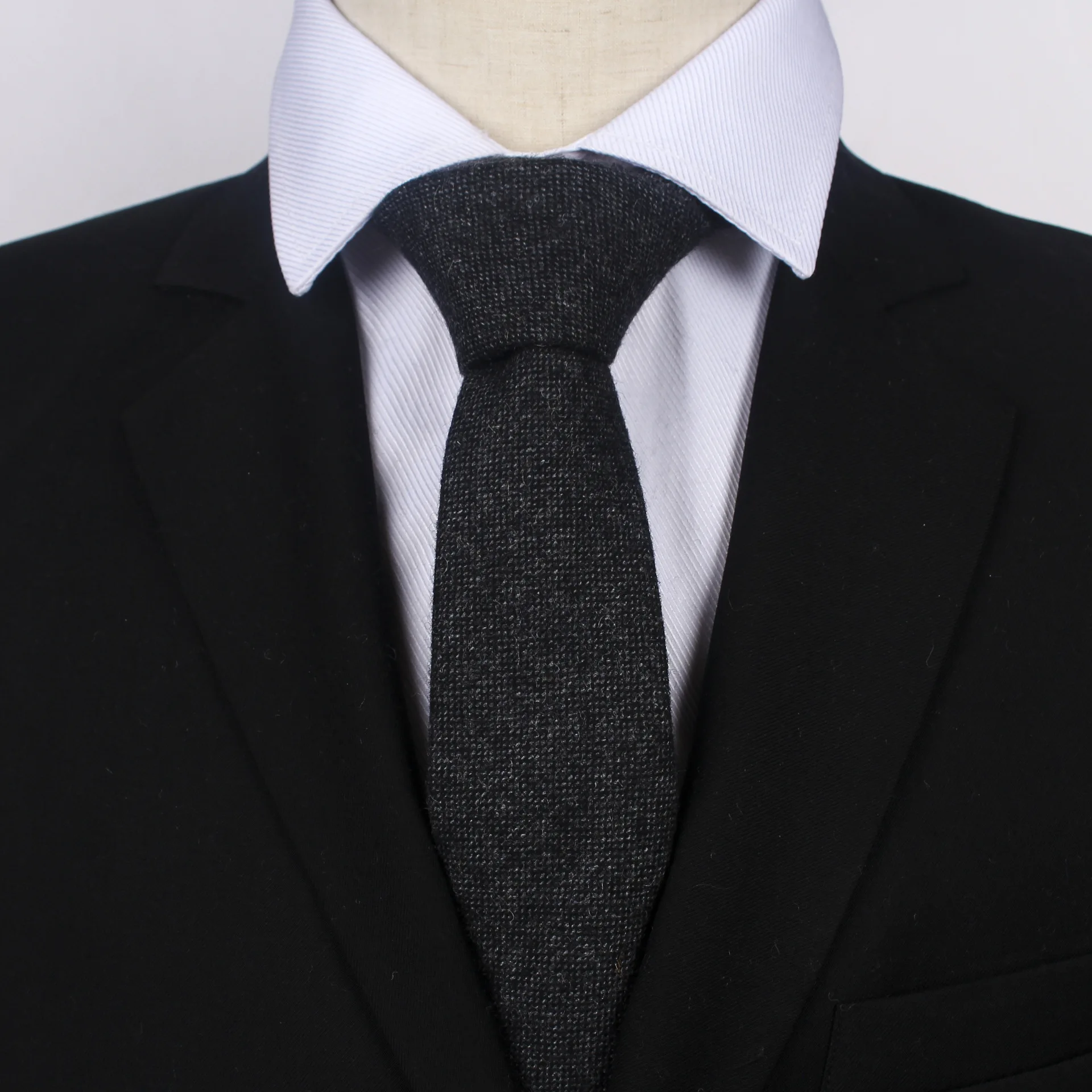 Аксессуары для одежды галстуки мужские шерсть 6,0 см широкие клетчатые Хаундстут модные галстуки для взрослых пряжа-краситель Геометрическая Шея галстук для мальчиков и девочек - Цвет: Plain WT001-A