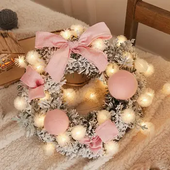 

30cm LED Light Wreath Handmade Rattan Pendant Garland Door Hanging Wall Window Decoration Wreath Holiday Festival Wedding Decor