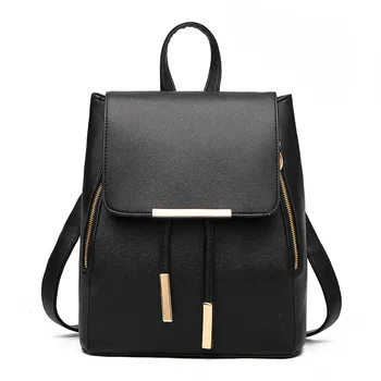 

2020 New Women Backpack PU Leather Travel High Quality Bag Zipper Soft Shoulder Bag School Simple Fashion Females Backpack