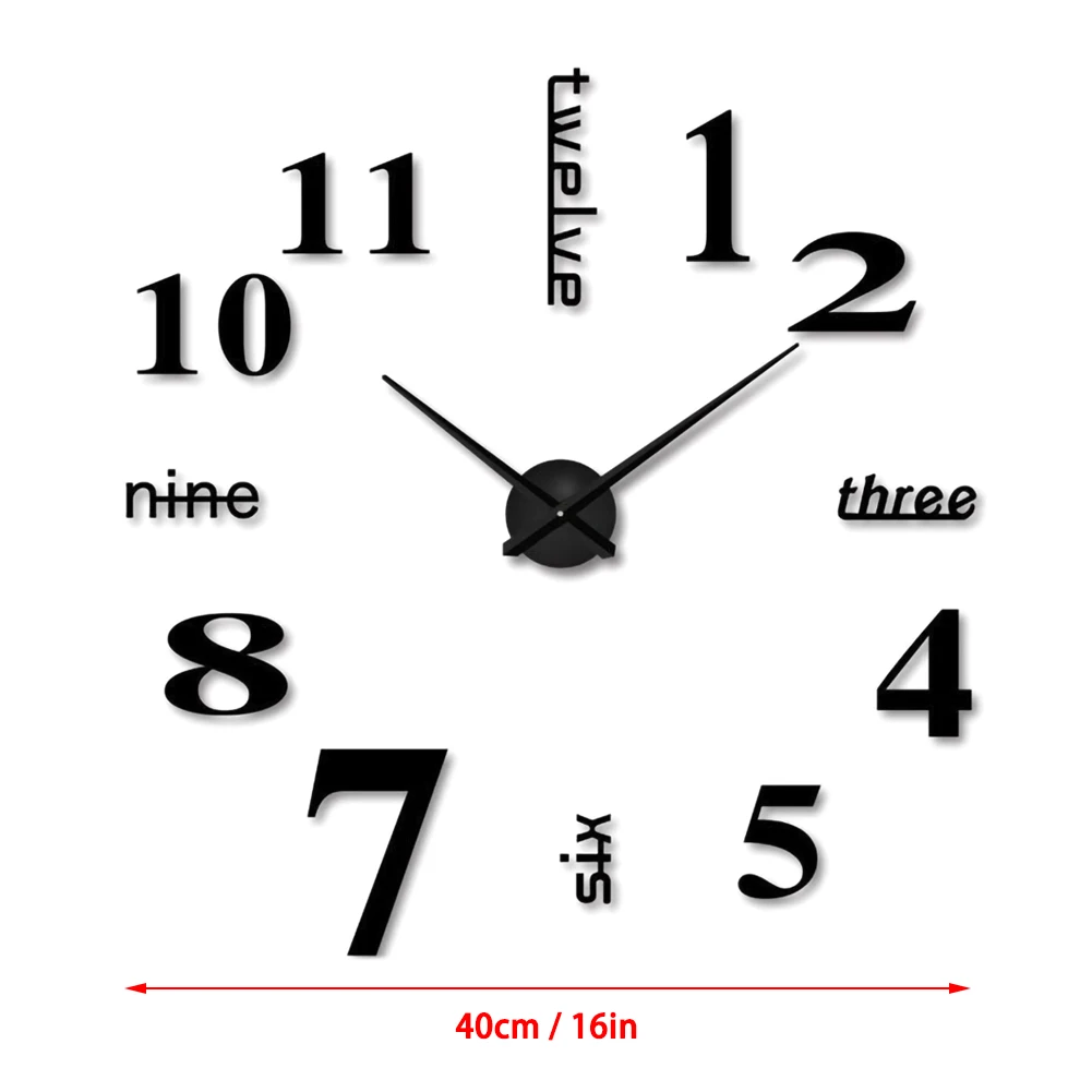 3D настенные часы зеркальная Настенная Наклейка s креативные сделай сам съемная