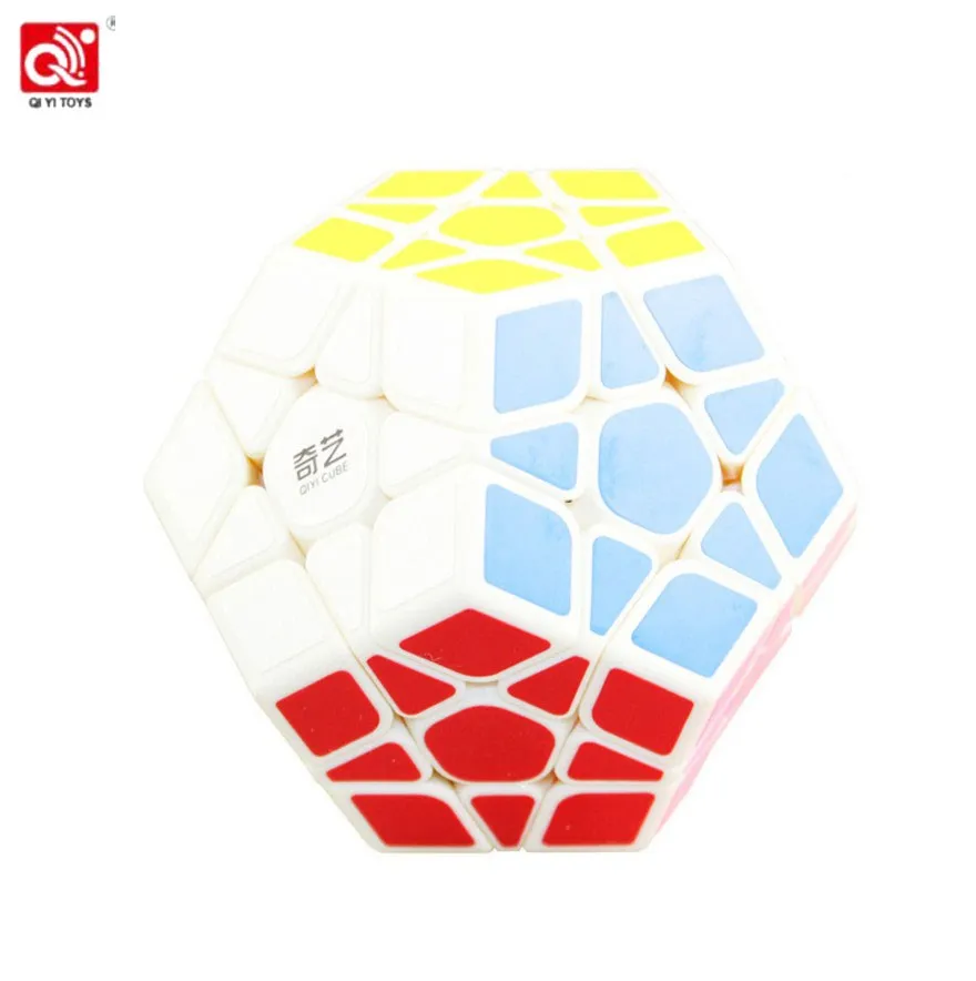 1 QIYI 3X3 Megaminxeds магический куб черно-белый скоростной Профессиональный 12 сторонний пазл Cubo Magico Развивающие игрушки для детей - Цвет: 1