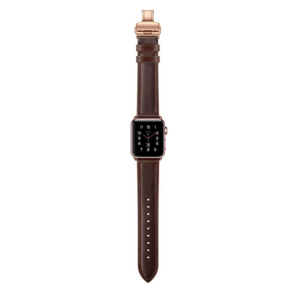 Кожаный ремешок для наручных часов Apple Watch Series 5 4 3 2 1 Для мужчин/Для женщин заменить Для мужчин с Т-образным ремешком браслет для наручных часов iWatch, 40/44/38 мм/42 мм браслет ремень