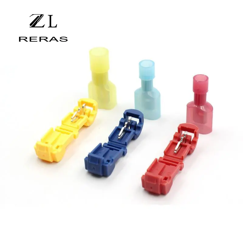 

240pcs/box T Type Quick Splice Crimp Terminal Wire Convenient Connector For 0.25-4mm Line No break line