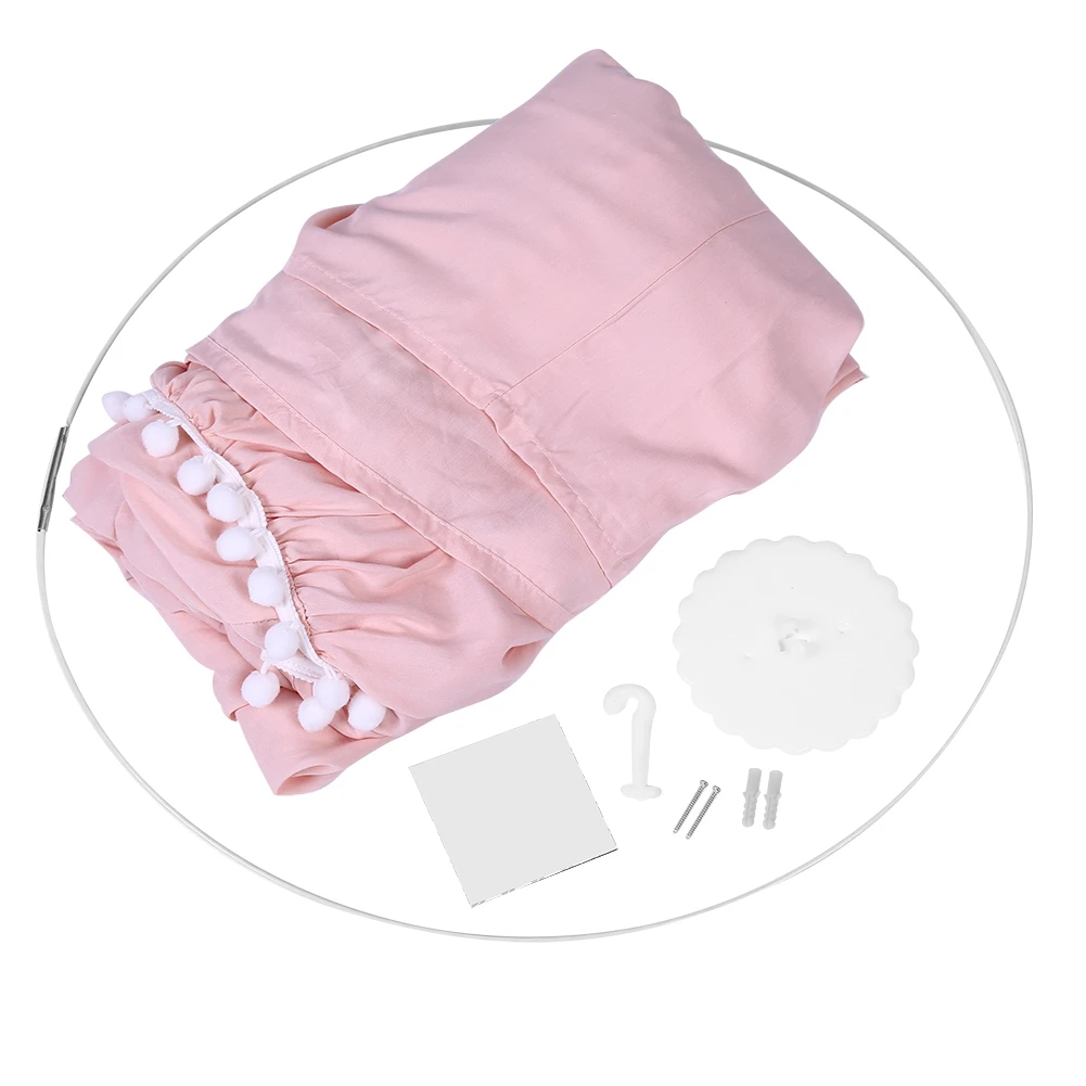 Cotton Baby Room Decoration Balls Mosquito Net Kids Bed Curtain Canopy Round Crib Netting Tent Photography Props Baldachin 245cm
