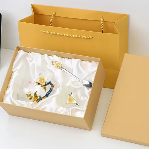 Gift boxes Эмалированная чашка для воды домашняя кофейная чашка термостойкая стеклянная ароматическая чайная чашка для воды Рождественский подарок на день Святого Валентина - Цвет: Gift boxes