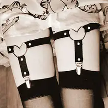6 цветов Сексуальная Женская эластичная подвязка Страховочная привязь с ремнем панковский Готический кожаный сердце ноги кольцо подтяжки