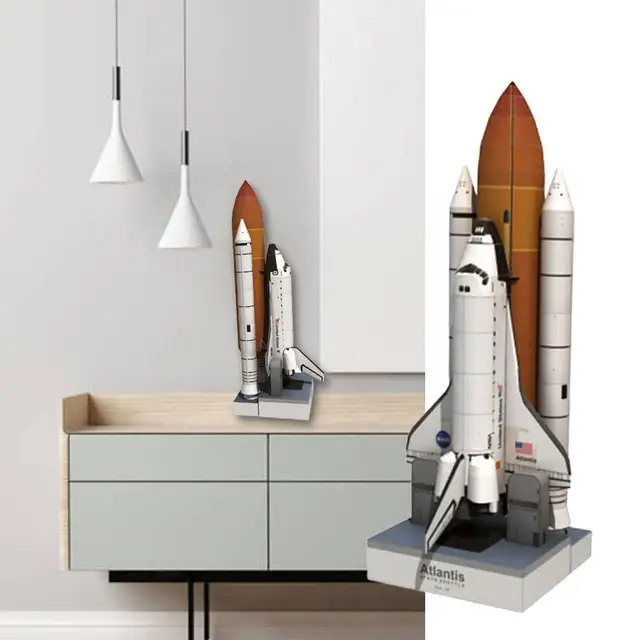 3D Paper Card Space Shuttle Space Rocket Model DIY Sets For Children Toys Model Toy Presents Construction Educational Build H9G5 5