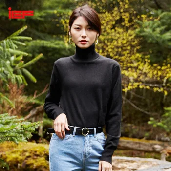 

IEF Autumn Vogue Slim Solid Color Knitted Sweater Women Turtleneck Pullover Long Sleeves Causal Pull Women Sweater 9N29A-D8721-