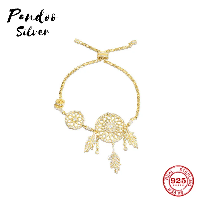 

Fashion Charm Sterling Silver Copy 1:1 Copy,Yellow Silver Dream Catcher Bracelet Women Monaco Luxury Jewelry Gift