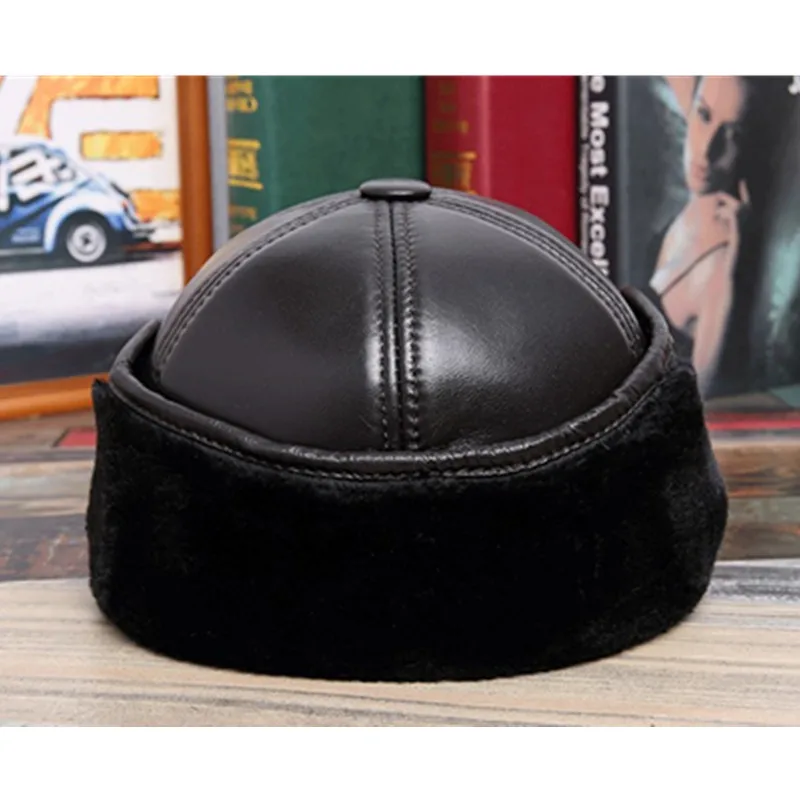 SILOQIN Dad's Hat шляпа из натуральной кожи зимние теплые качественные Бейсбольные Кепки из овчины плотные бархатные защитные шапки для среднего возраста
