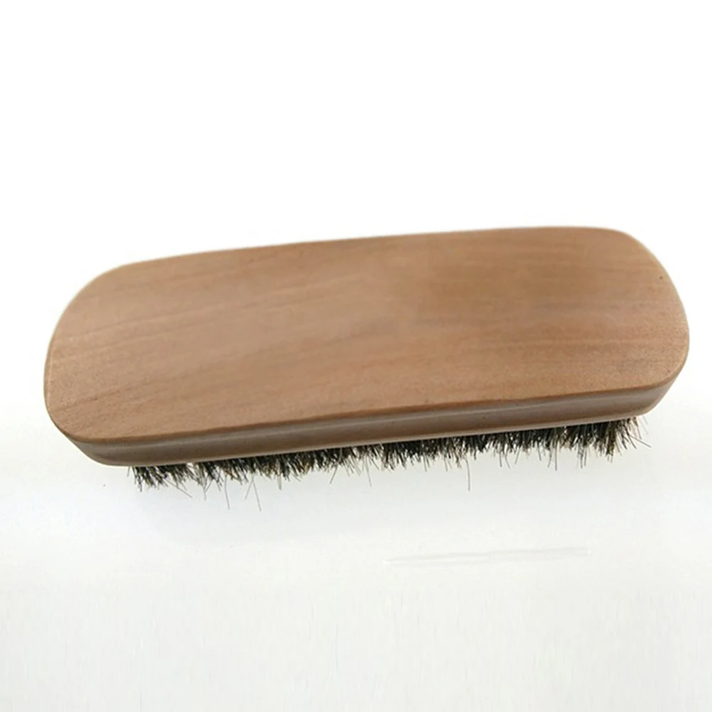 Professional Wooden Handle Shoes Shine Brush Polish Bristle Horse Hair Buffing Brush JS21