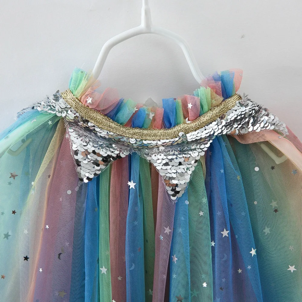 Рождественская Детская одежда; костюм с накидкой; волшебная накидка-пачка принцессы для маленьких девочек; шикарная шаль для костюмированной вечеринки; Falda princesa