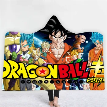 

Dragon Ball Anime Super Blanket for Adult Kid Son Goku Journey to Godhood Plush Hooded Blanket Outside Wrap Blanket Sofa Blanket