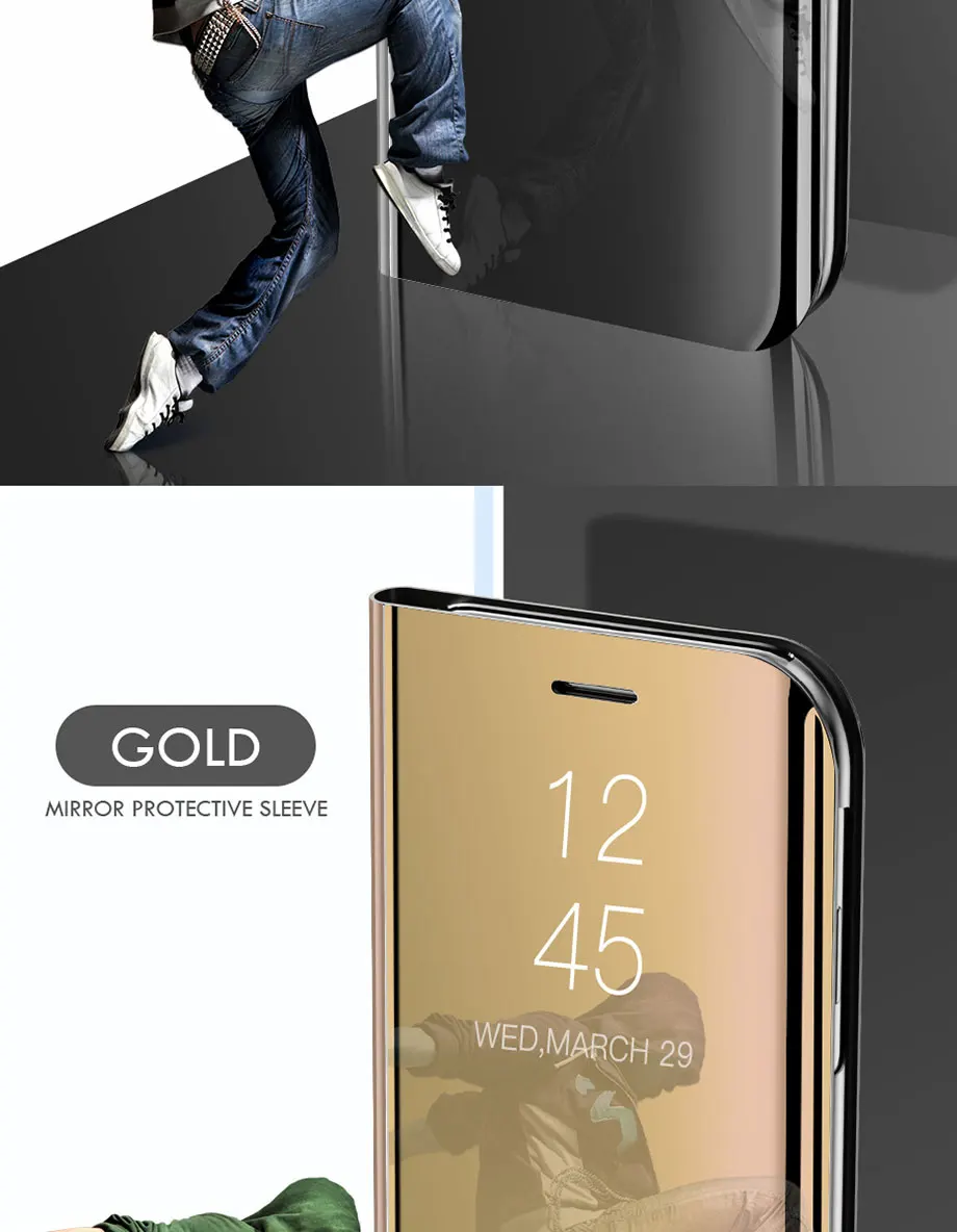 Умный зеркальный флип-чехол для телефона для samsung Galaxy S9 S8 плюс S7 S6 edge Note 8 9 A10 A20 A30 A40 A50 A70 M10 M20 M30 Роскошный чехол