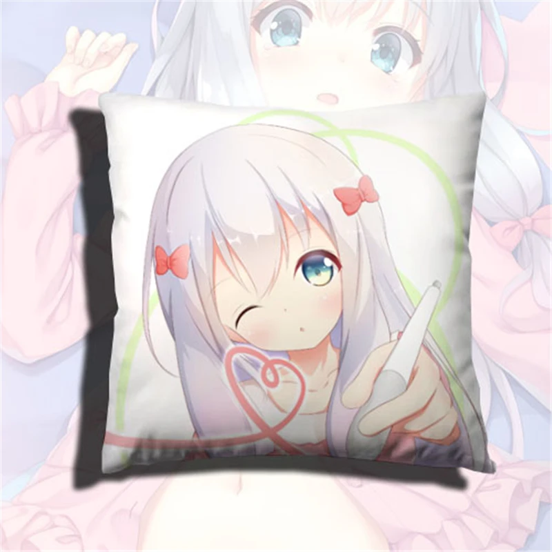 E Новая двухсторонняя подушка с рисунком из мультфильма Eromanga Sensei Izumi Sagiri, включает в себя наволочку и внутреннюю подушку унисекс, подарки - Цвет: E