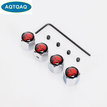 

4Pcs/Set Classic Skull Anti-theft Chrome Car Wheel Tire Valve Stem Cap For Car/Motorcycle,Air Leakproof And Protection Your Valv