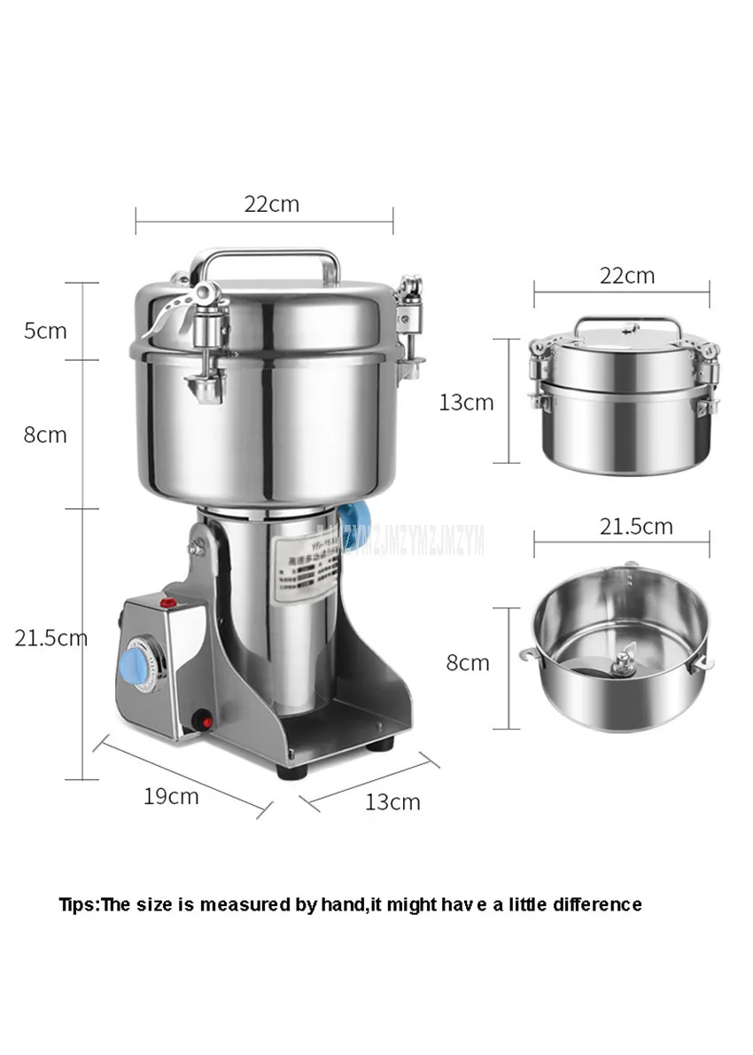 1500g Ёмкость коммерческий Электрический сухой измельчитель для трав измельчитель шлифовальный станок из нержавеющей стали Измельчитель 1500 Тип