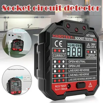 

Electric Socket Tester EU / US / UK Plug Neutral Earth Wire Test Polarity Circuit Plug Electric Wall Breaker Leakage Q1N5