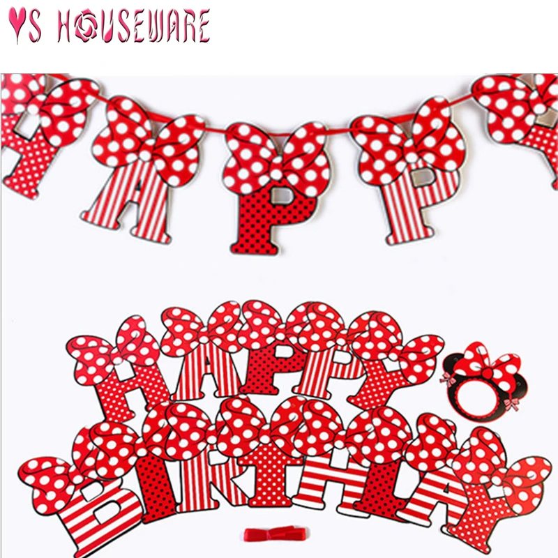 Girls Minnie Mouse Party Bunting 1 Banner Flags Per Bunting Length 2.5m Party Favors kids boy Mickey Happy Birthday Decoration Girls Minnie Mouse Party Bunting 1 Banner Flags Per Bunting Length 2.5m Party Favors kids boy Mickey Happy Birthday Decoration