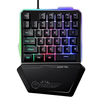 

G40 One-Handed RGB Mechanical Gaming Keyboard 35-Key Mini Gaming Keyboard RGB LED Backlit Keyboard for PUBG PC Computers