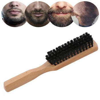 

Beard Brush Wooden+Fiber Brush For Men's Mustache Shaving Comb Face Massage Facial Hair Cleaning Brush High Quality Practical