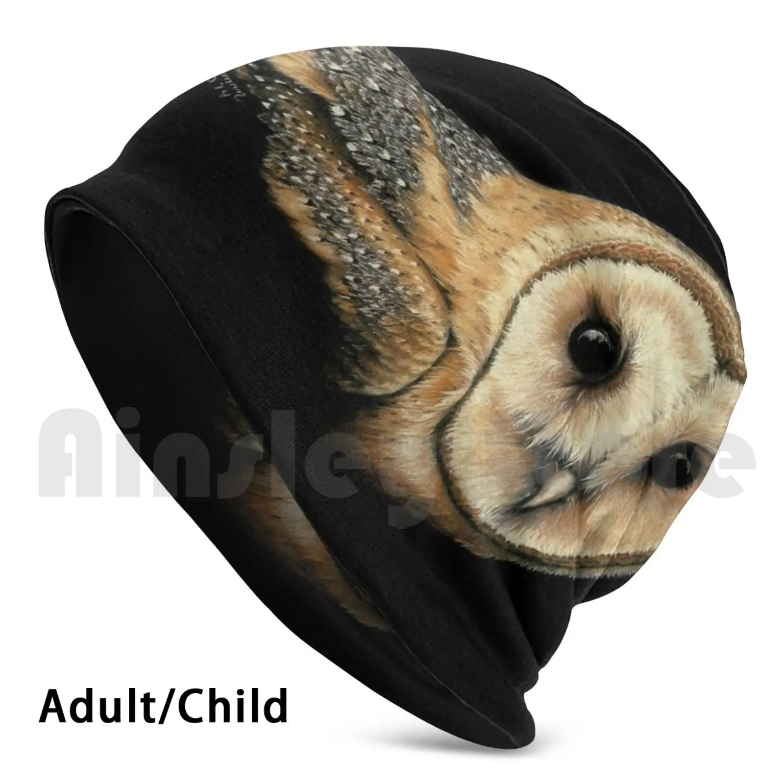 Amadan The Barn Owl Beanie Hedging Cap Cuscino Con Stampa Fai Da Te West Coast Falconry Falconry Birds Of Prey Owl Barn Gufo Raptors Night