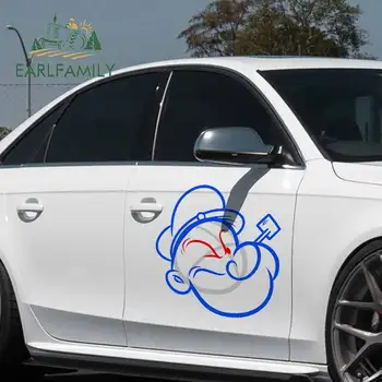 

EARLFAMILY 43cm x 42cm for Popeye Windshield Car Decals Air Conditioner Windshield Car Door Sticker Decoration Bumper