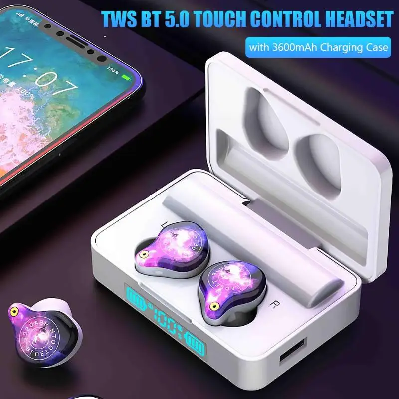 ALLOYSEED XS PLUS TWS Bluetooth 5,0 сенсорное управление гарнитура с 3600 мАч зарядный чехол для Android и iOS
