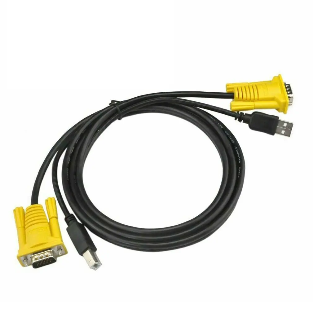 USB 2,0 KVM Switch port W набор кабеля для мыши Клавиатура монитор SharingUSB 2,0 Plug and Play Board Совместимость