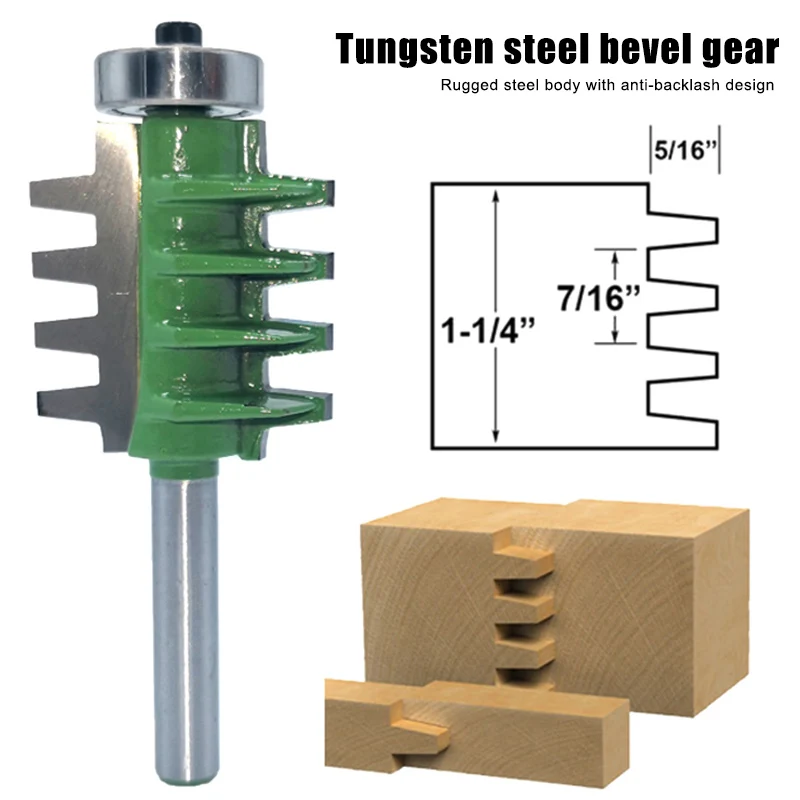 

8mm Shank Router Bits Finger Joint Glue Cutter for Wood Tenon Woodwork Milling HUG-Deals