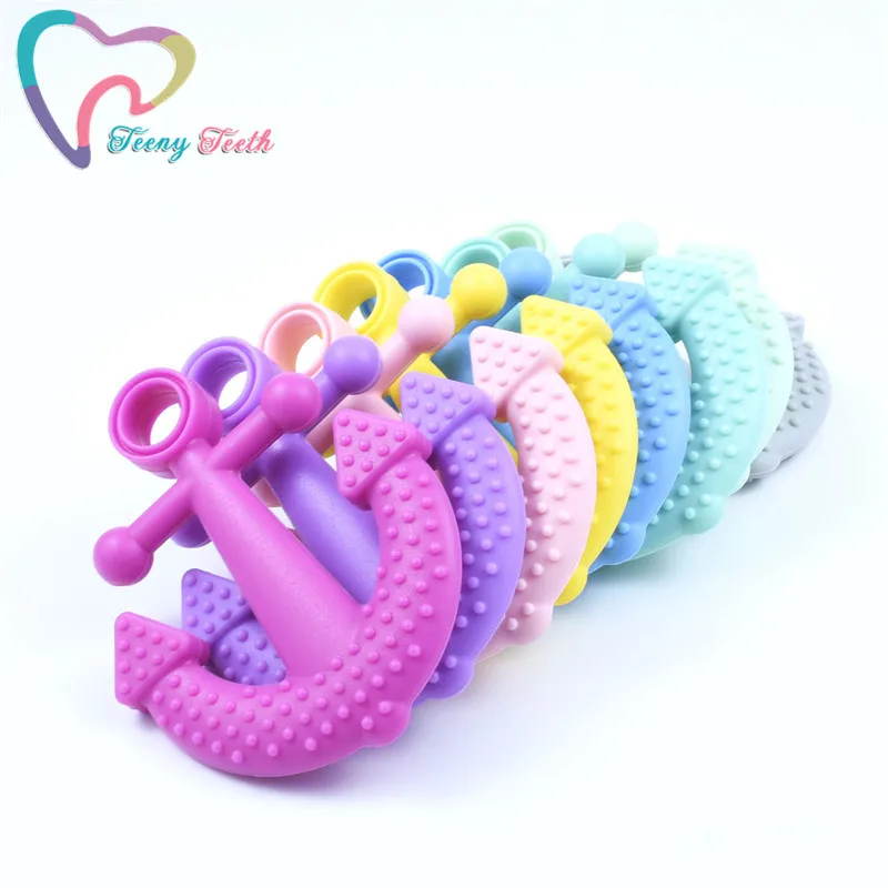 

1 PC Baby Teether Ship Helm Shaped Silicone Beads Anchors Can Chew Baby Nursing Tool BPA Free Charms Montessori Toys