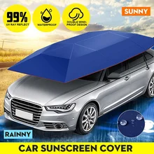 Fácil operação semi automático barraca do carro sombra guarda-chuva toldo carro guarda-chuva sol 99% raios uv refletir bloco à prova de vento à prova dwindproof água