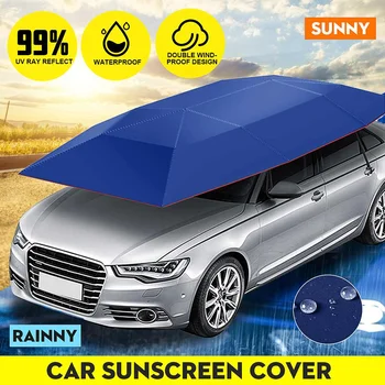 

Easy Operation Semi Automatic Car Tent Shade Umbrella Awning Car Umbrella sun 99% UV Ray Reflect block Windproof Waterproof