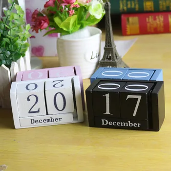 

Vintage Mesa Wooden Cube Block Calendar Home Decor Dashboard Decor Ornaments New Arrival