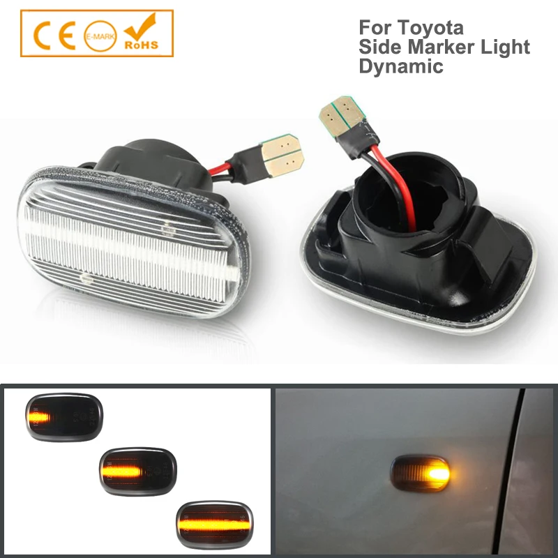 

2x Dynamic Turn Signal Light Side Marker For Toyota Celica Caldina Corolla Hilux Avensis Probox Fielder Lexus GS RX 300 330 350