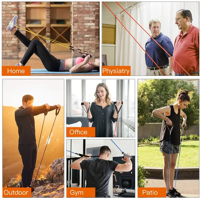 Resistance Bands Set Workout Exercise Fitness Gym Set Bands for Musle Training Physical Therapy Shape Body Workout From Home 6