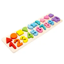 3D деревянная образовательная Математика Блоки дошкольного красочная счетная доска игрушка нетоксичный номер обучения форма Подарочный