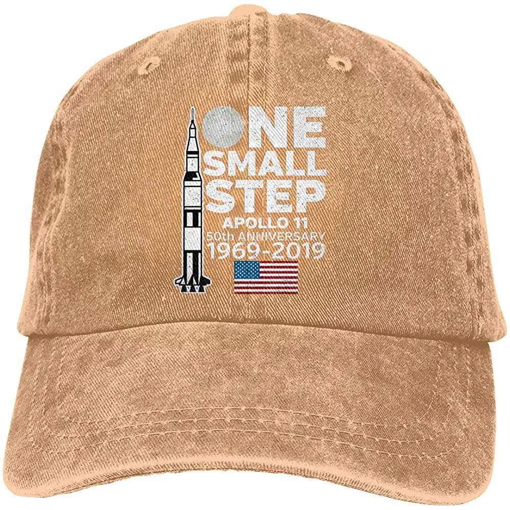 Men Women Apollo 11 One Small Step Moon Landing Baseball Cap Denim Dad Hat Trucker's |