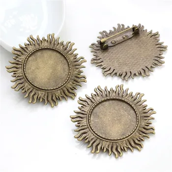 

New Fashion 5pcs 25mm Inner Size Antique Bronze Brooch Leaves Style Cabochon Base Setting (A3-24)